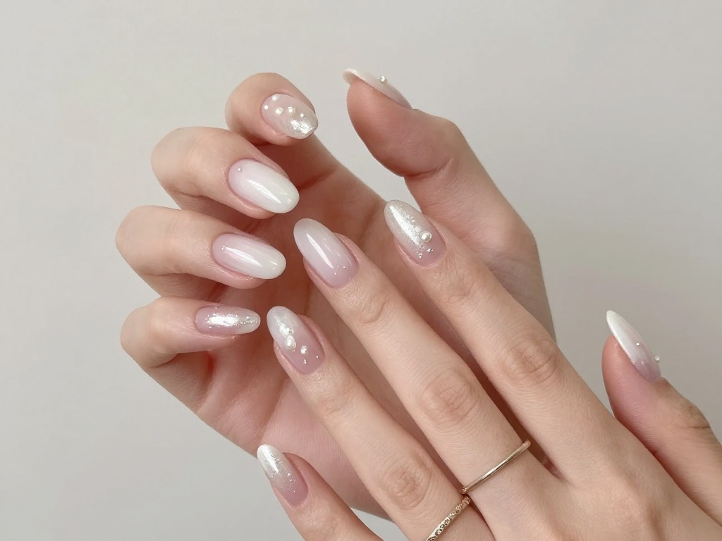 1. Pearl Chrome Nails