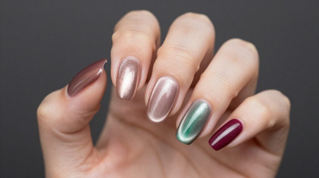 2. Velvet Cat-Eye Nails