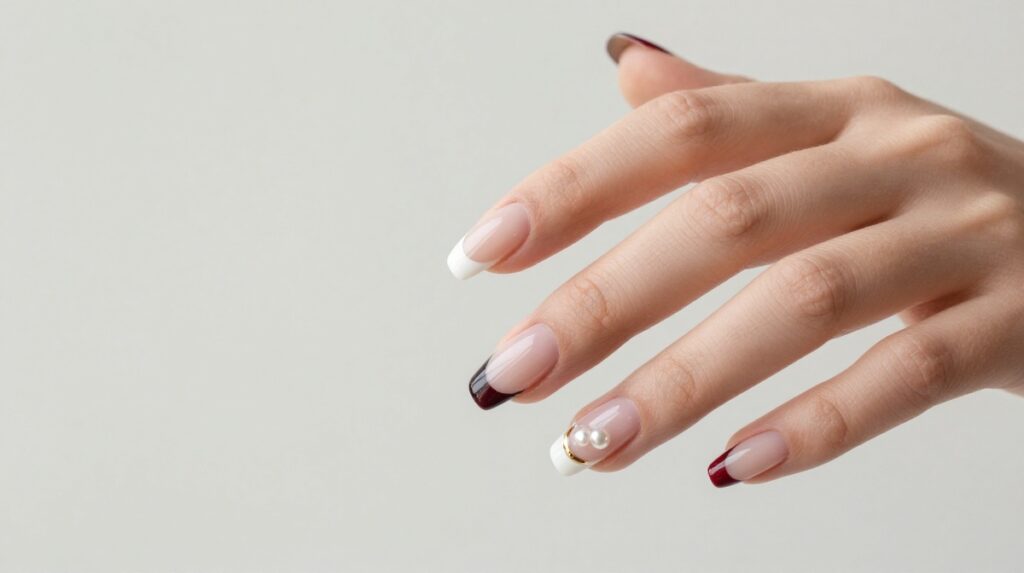 7. Micro French Luxury Nails