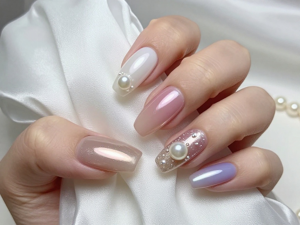 Pearl Chrome Nail Designs