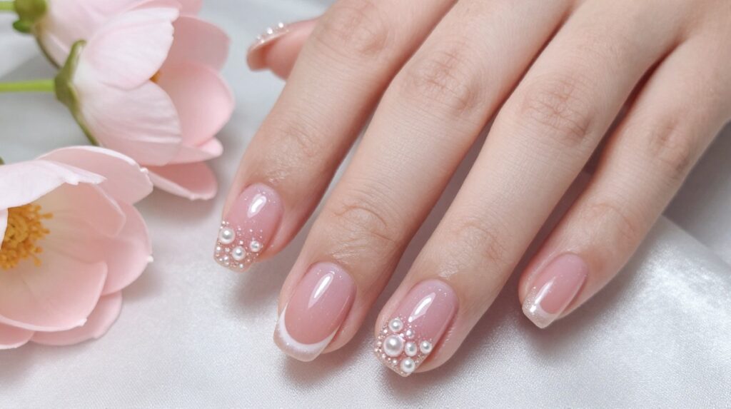 3. Pink Pearl Chrome Nails