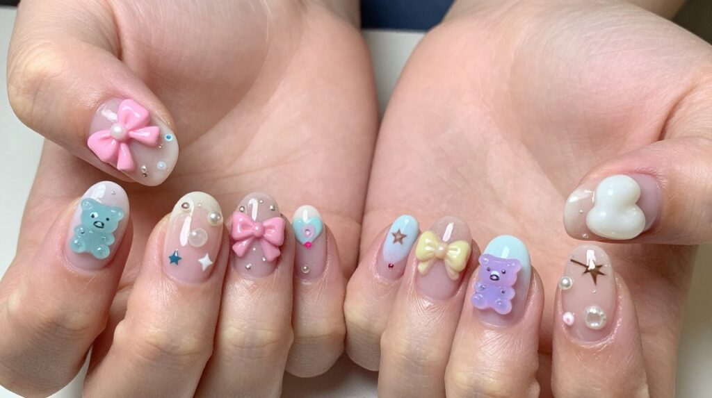 6. 3D Korean Nail Art