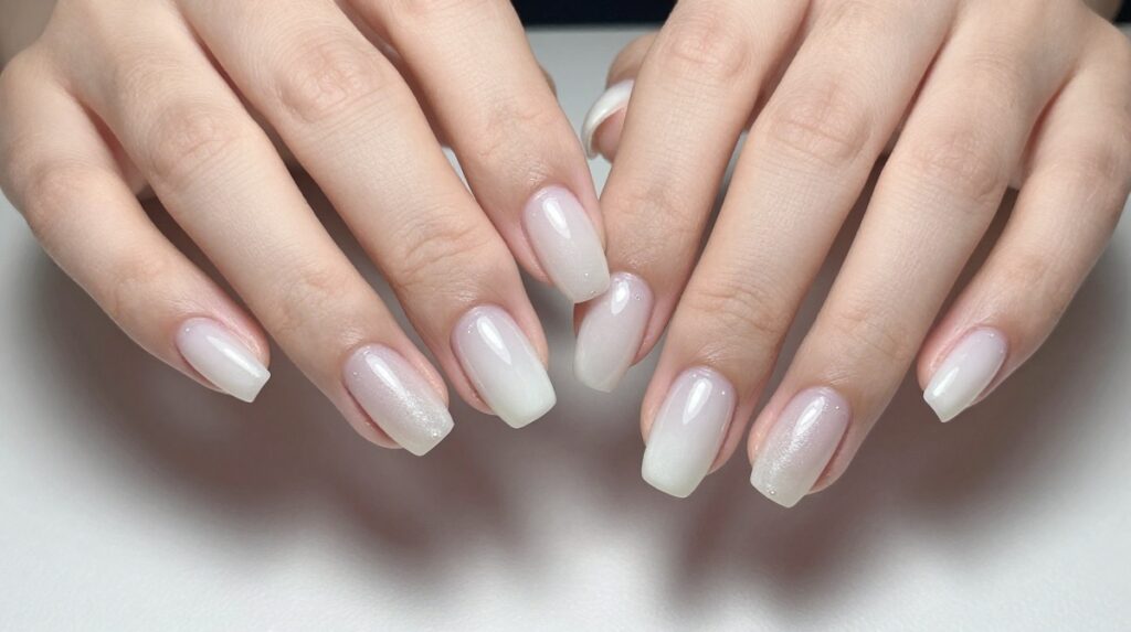 3. Milky White Luxury Nails