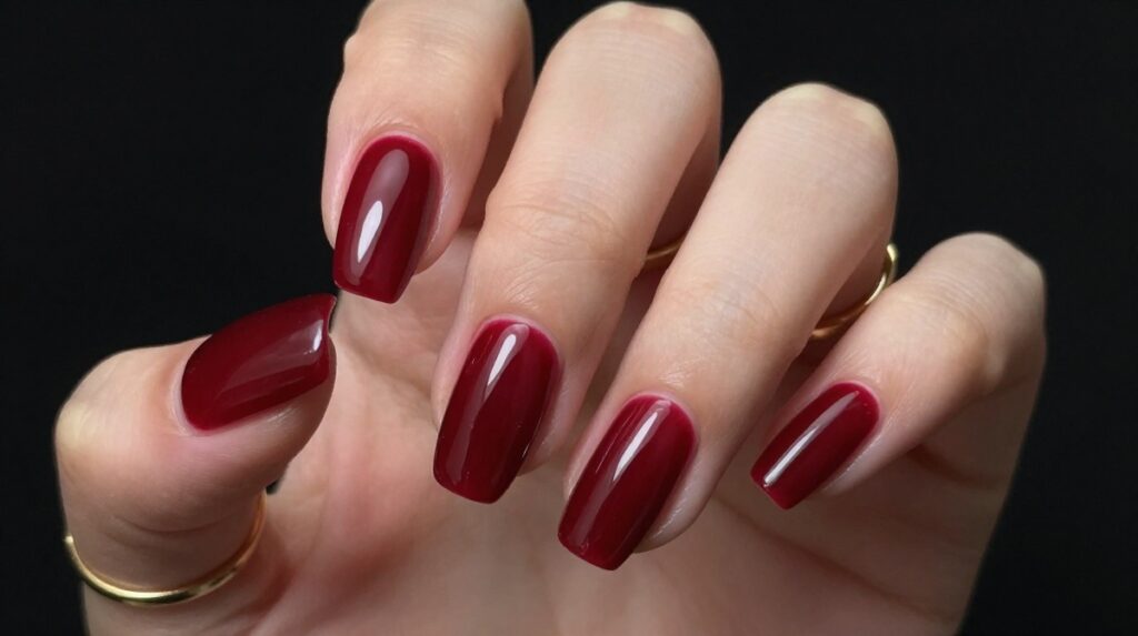 10. Deep Red Luxury Nails