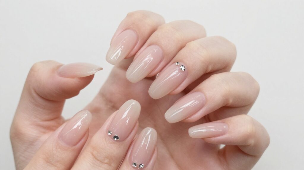 13. Crystal Accent Nails