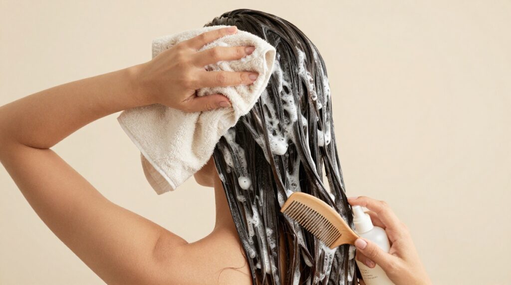 How to apply leave-in product