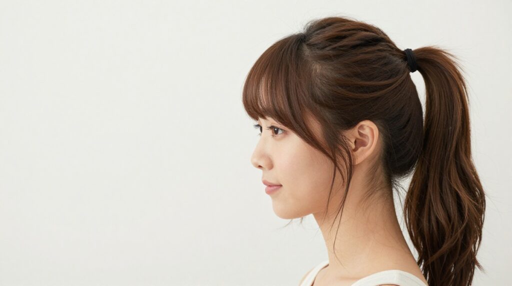 Curtain Bang Ponytail