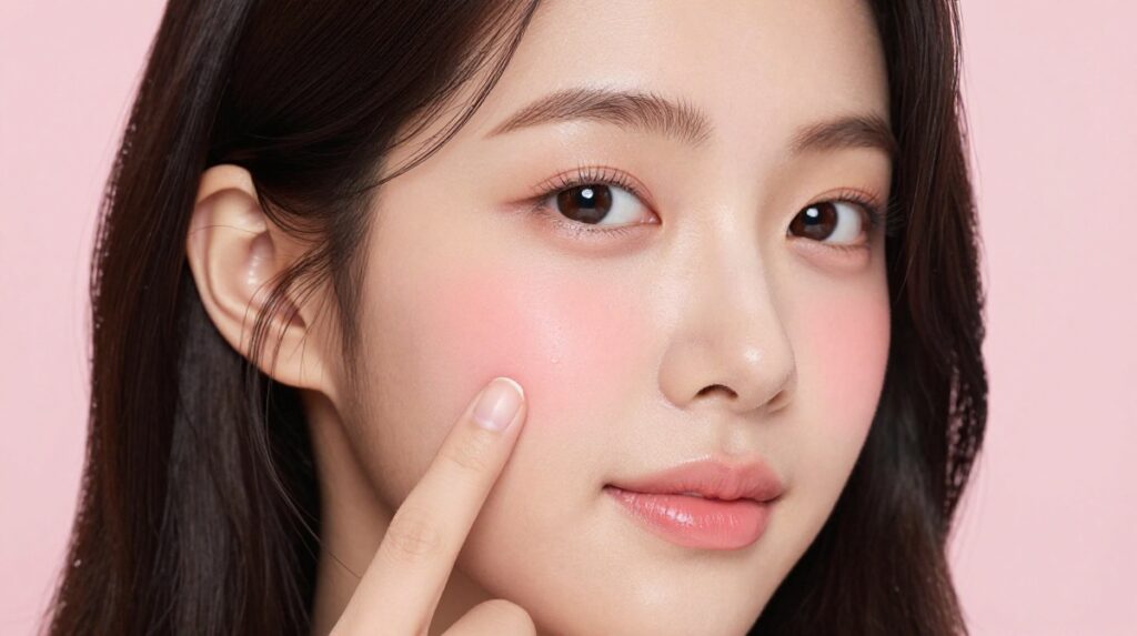 Step 13: Apply Blush High on the Cheeks