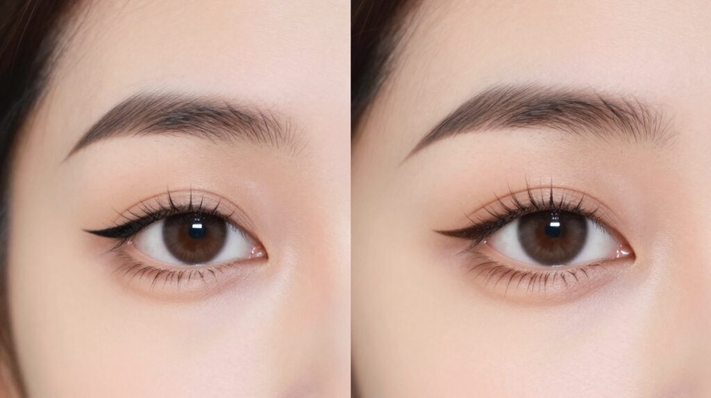 Using Heavy Black Eyeliner