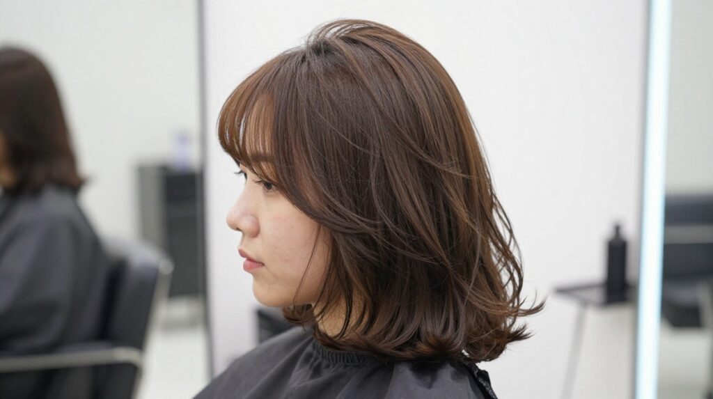 5. Shoulder-Length C-Curl Haircut