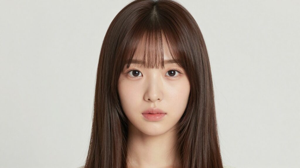 8. Airy Bangs with Long Hair